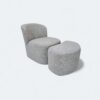 Poltrona London Puff Boucle Cinza