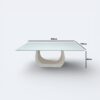 Mesa Emirados Madeira Branca com tampo de vidro Branco