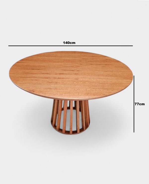 Mesa Florença Redonda com Tampo Laminado Amêndoa