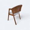 Cadeira London Amêndoa com Estofado em Courissimo Bege com Courissimo Caramelo