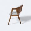 Cadeira London Amêndoa com Estofado em Courissimo Bege com Courissimo Caramelo