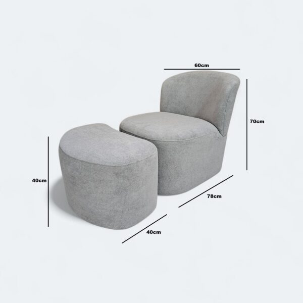Poltrona London Puff Boucle Cinza