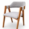 Cadeira Safira Amêndoa com Estofado em Boucle Cinza 1020-05
