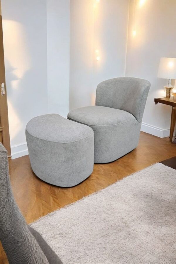 Poltrona London Puff Boucle Cinza