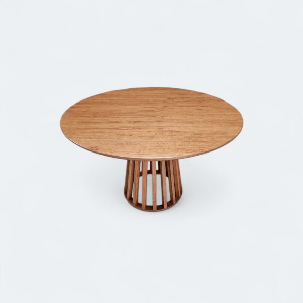 Mesa Florença Redonda com Tampo Laminado Amêndoa