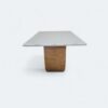 Mesa Emirados Mini em Madeira Amêndoa com Tampo de Vidro Off White 120 x 90
