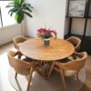Mesa Florença Redonda com Tampo Laminado Amêndoa