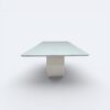Mesa Emirados Madeira Branca com tampo de vidro Branco 200x100