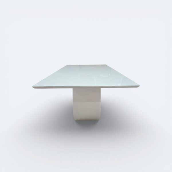 Mesa Emirados Madeira Branca com tampo de vidro Branco 200x100
