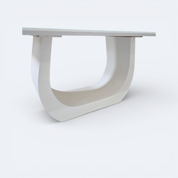 Mesa Emirados Madeira Branca com tampo de vidro Branco 200x100