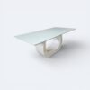 Mesa Emirados Madeira Branca com tampo de vidro Branco 200x100