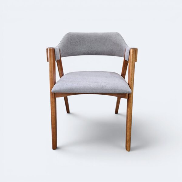 Cadeira Safira Amêndoa com Estofado em Boucle Cinza 1020-05
