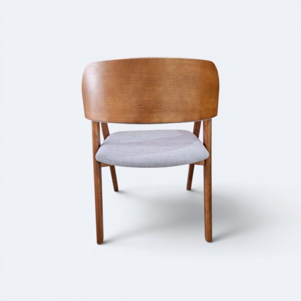 Cadeira Safira Amêndoa com Estofado em Boucle Cinza 1020-05