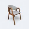 Cadeira London Amêndoa com Estofado em Courissimo Bege com Courissimo Caramelo