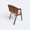 Cadeira London Amêndoa com Estofado em Courissimo Bege com Courissimo Caramelo
