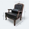 Poltrona King Pinhão com Estofado em Courissimo Preto
