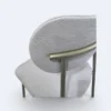 Cadeira Serena em Metal Champagne com Estofado em Boucle Bege