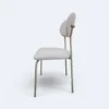 Cadeira Serena em Metal Champagne com Estofado em Boucle Bege