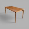 Conjunto Paluzzo Amêndoa 180×90 com 06 Cadeiras Milano Amêndoa com Estofado em Linho Branco