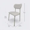 Cadeira Serena em Metal Champagne com Estofado em Boucle Bege