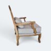 Poltrona King Amêndoa com Estofado em Linho Cinza e Encosto Rattan