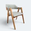 Conjunto Emirados tampo vidro180x100 cm Off White com Cadeiras Safira Verde Linho