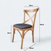 Conjunto Ambar Mesa 100 cm Mel com Cadeiras Treviso Mel com estofado em Facto Preto