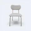 Cadeira Serena em Metal Champagne com Estofado em Boucle Bege