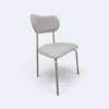 Cadeira Serena em Metal Champagne com Estofado em Boucle Bege