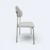 Cadeira Serena em Metal Champagne com Estofado em Boucle Bege