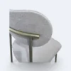 Cadeira Serena em Metal Champagne com Estofado em Boucle Bege