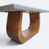 Conjunto Emirados Amêndoa com Vidro Off White 200x100 + 06 Cadeiras Milano Courissimo Caramelo com Rattan