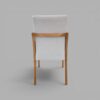 Conjunto Paluzzo Amêndoa 180×90 com 06 Cadeiras Milano Amêndoa com Estofado em Linho Branco