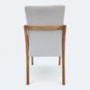 Conjunto Palazzo Amêndoa 180×90 com 06 Cadeiras Milano Amêndoa com Estofado em Linho Branco