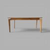 Conjunto Paluzzo Amêndoa 180×90 com 06 Cadeiras Milano Amêndoa com Estofado em Linho Branco