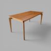 Conjunto Paluzzo Amêndoa 180×90 com 06 Cadeiras Milano Amêndoa com Estofado em Linho Branco