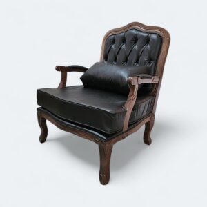 Poltrona King Pinhão com Estofado em Courissimo Preto