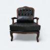 Poltrona King Pinhão com Estofado em Courissimo Preto