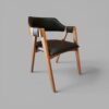 Conjunto Treviso Amendoa 260×130 + 08 Cadeira Safira Amêndoa com estofado em Courissimo Preto