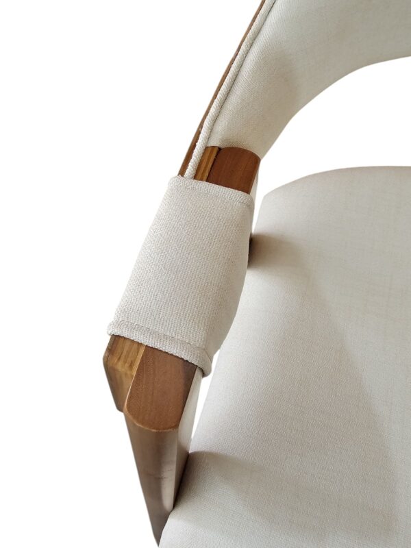 Conjunto London 200×100 cm + 08 Cadeiras Safira Linho Branco