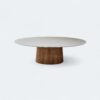 Mesa Oval Provença Tampo Off White com Vidro 200x100