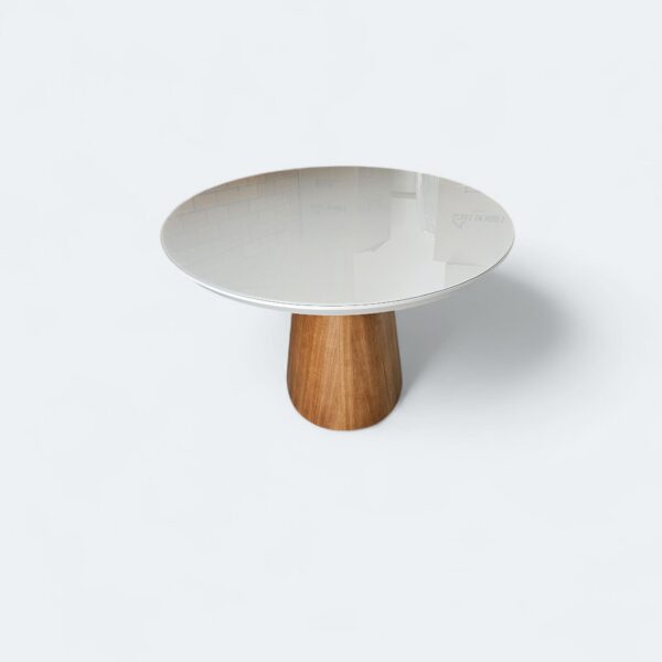Mesa Oval Provença Tampo Off White com Vidro 200x100