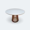 Mesa Florença Redonda com Tampo Vidro Branco 120cm