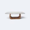 Mesa London Amêndoa com Tampo Vidro Off White 220 x 110