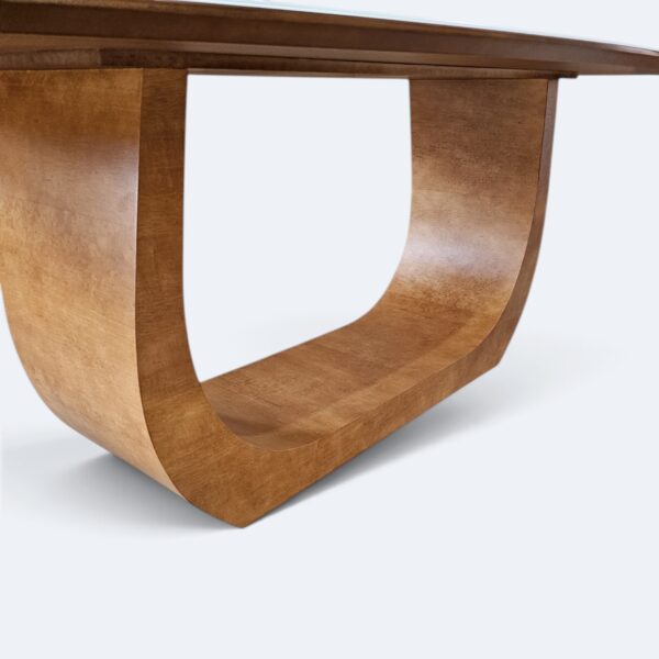 Mesa London Amêndoa com Tampo Vidro Off White 220 x 110