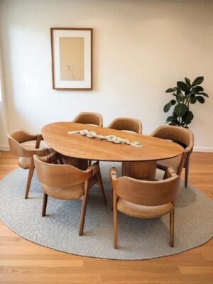 Conjunto Serena 200x100 cm + 06 Cadeiras Safira courissimo Caramelo