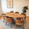 Conjunto Serena 200x100 cm + 06 Cadeiras Safira courissimo Caramelo