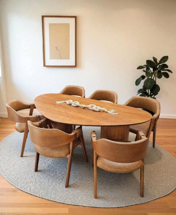 Conjunto Serena 200x100 cm + 06 Cadeiras Safira courissimo Caramelo