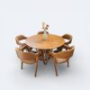 Conjunto Florença 140 cm + 05 Cadeiras Safira courissimo Caramelo