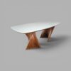Mesa Viena Amêndoa Com Vidro Off White 200x100
